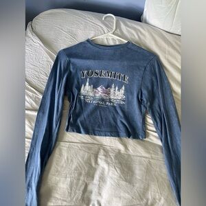 Reclaimed vintage acid washed top with Yosemite print